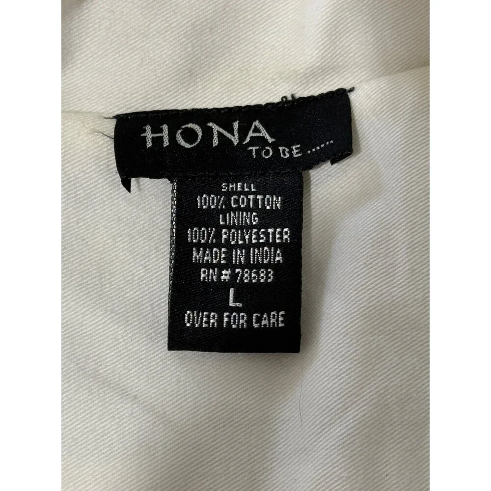 Vintage Hona To Be Butterfly Print Jacket Blazer Women's Size M Cotton White - Picture 4 of 7